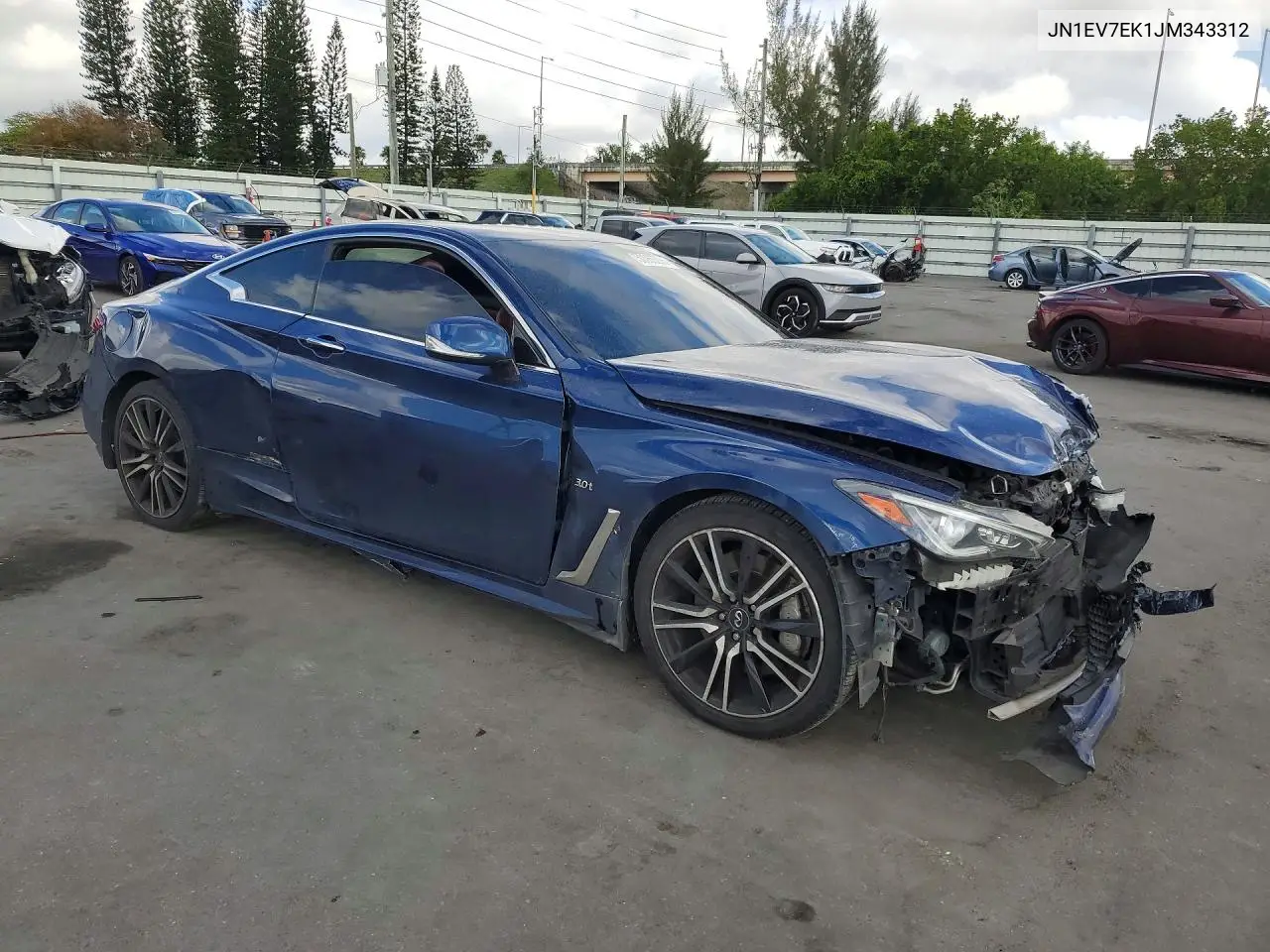 2018 Infiniti Q60 3.0T Sport VIN: JN1EV7EK1JM343312 Lot: 50069266