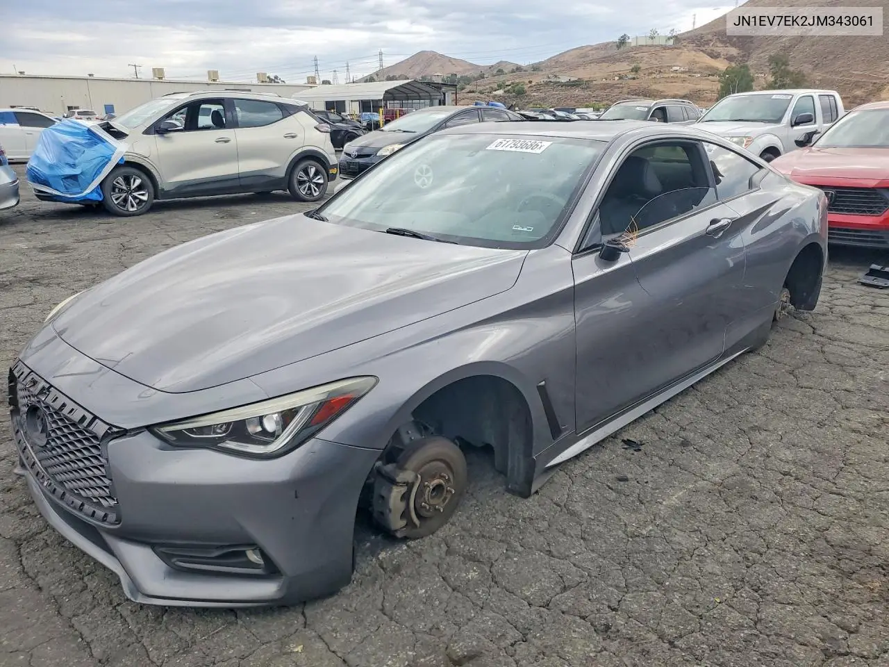2018 Infiniti Q60 3.0T Luxe VIN: JN1EV7EK2JM343061 Lot: 61793686