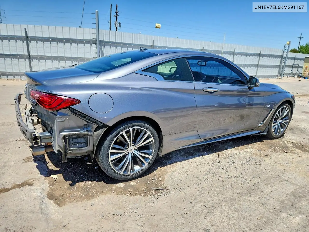 2019 Infiniti Q60 3.0T Luxe VIN: JN1EV7EL6KM291167 Lot: 56467426