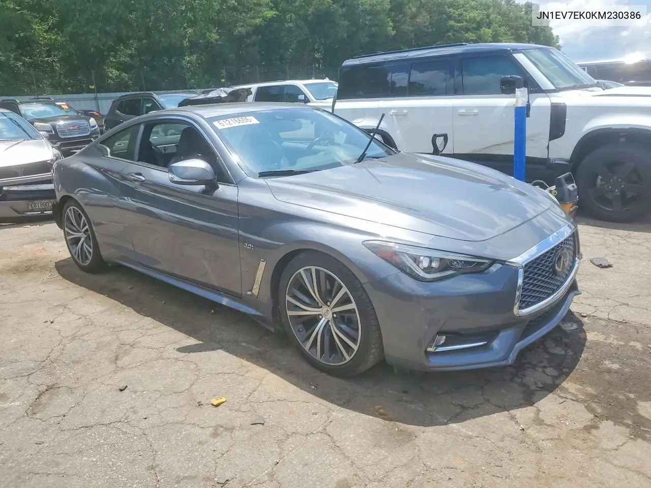 2019 Infiniti Q60 3.0T Luxe VIN: JN1EV7EK0KM230386 Lot: 61216606