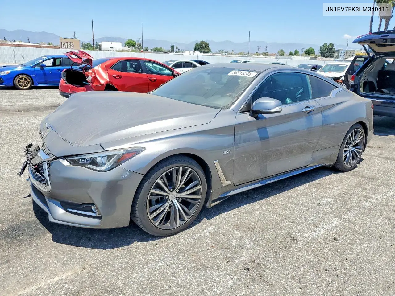 2020 Infiniti Q60 3.0T Luxe VIN: JN1EV7EK3LM340415 Lot: 56835506