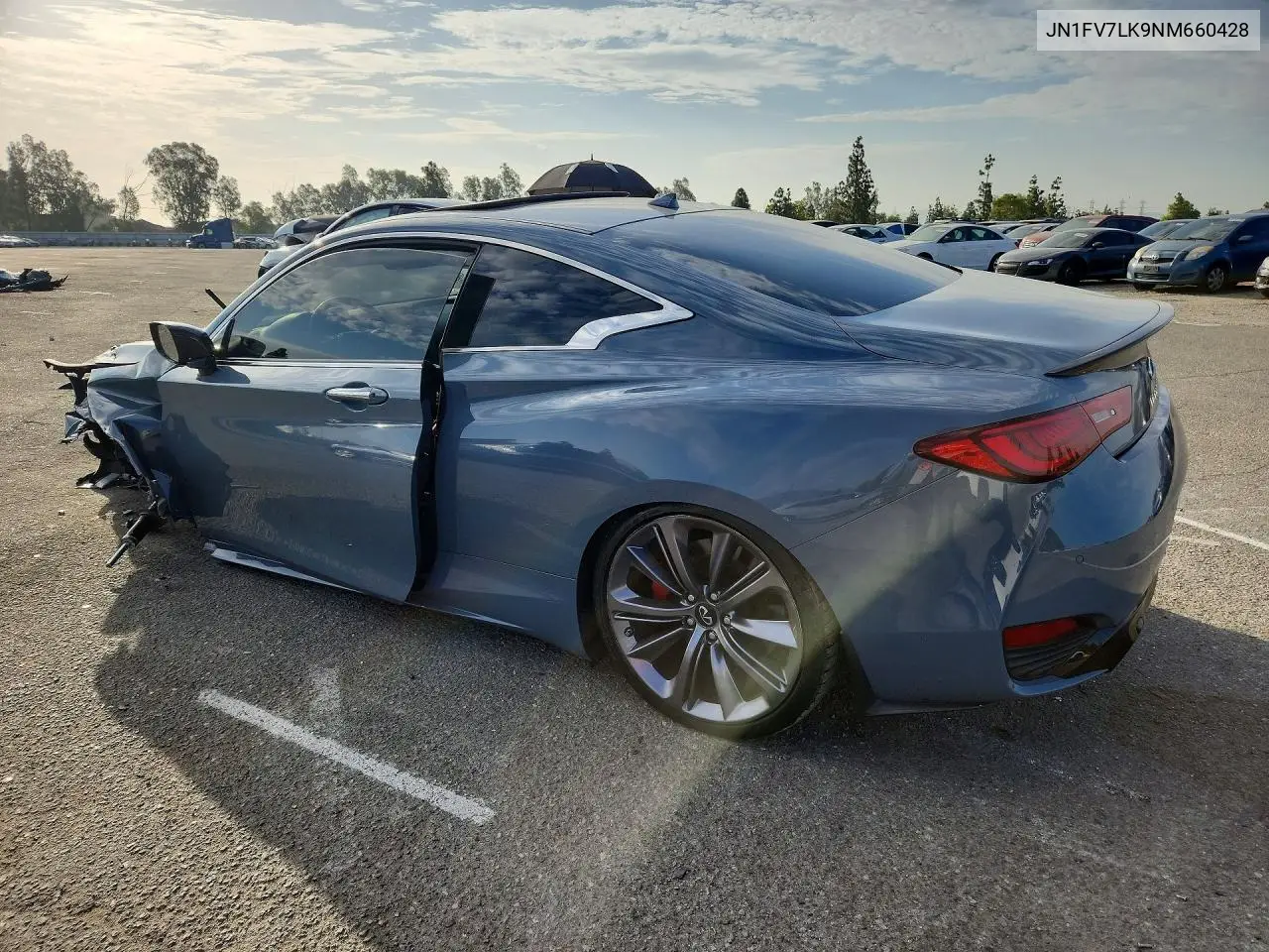 2022 Infiniti Q60 Red Sport 400 VIN: JN1FV7LK9NM660428 Lot: 61185076