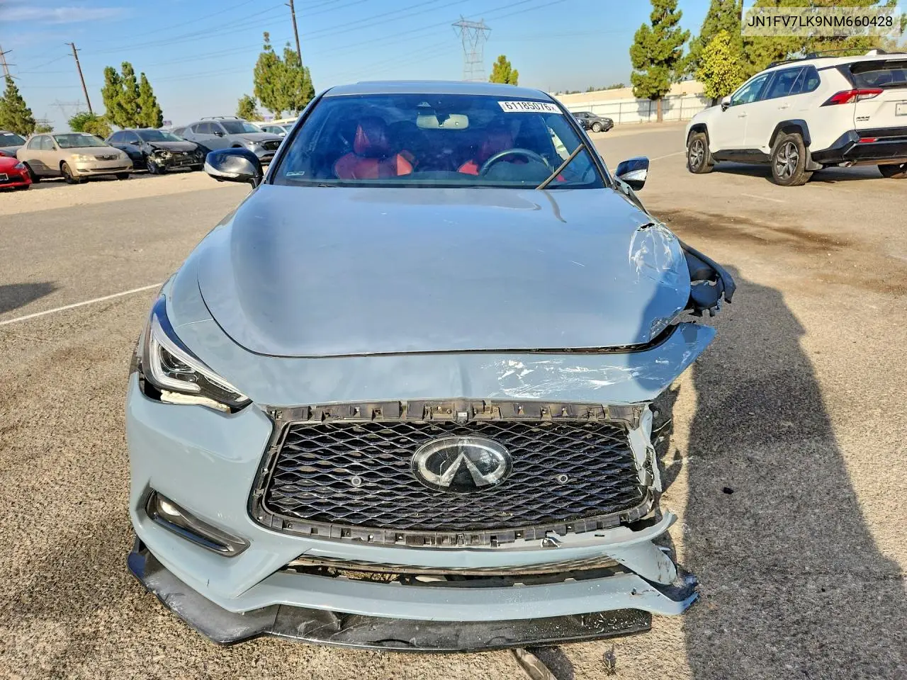 2022 Infiniti Q60 Red Sport 400 VIN: JN1FV7LK9NM660428 Lot: 61185076