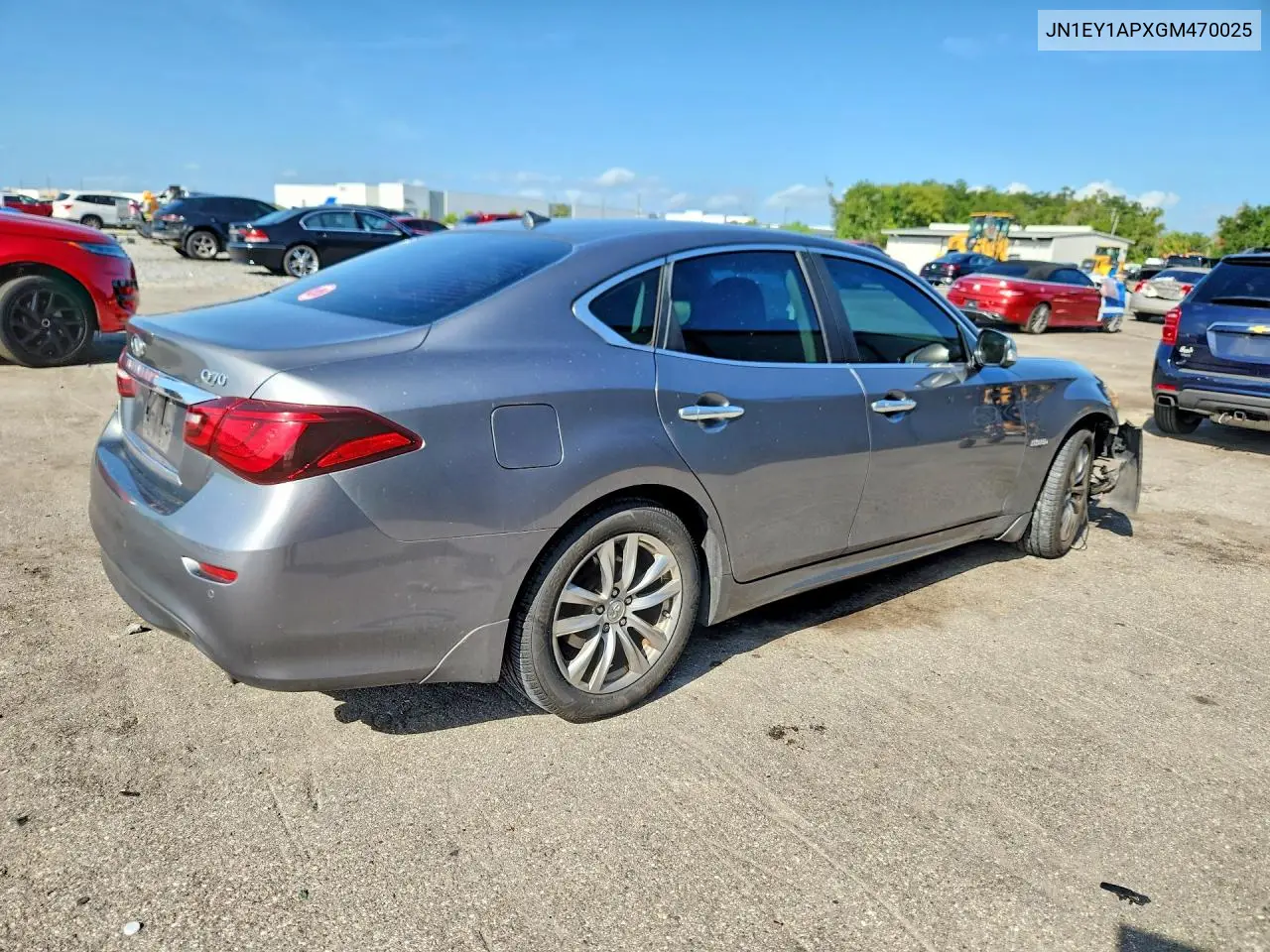 2016 Infiniti Q70 Hybrid VIN: JN1EY1APXGM470025 Lot: 62210536