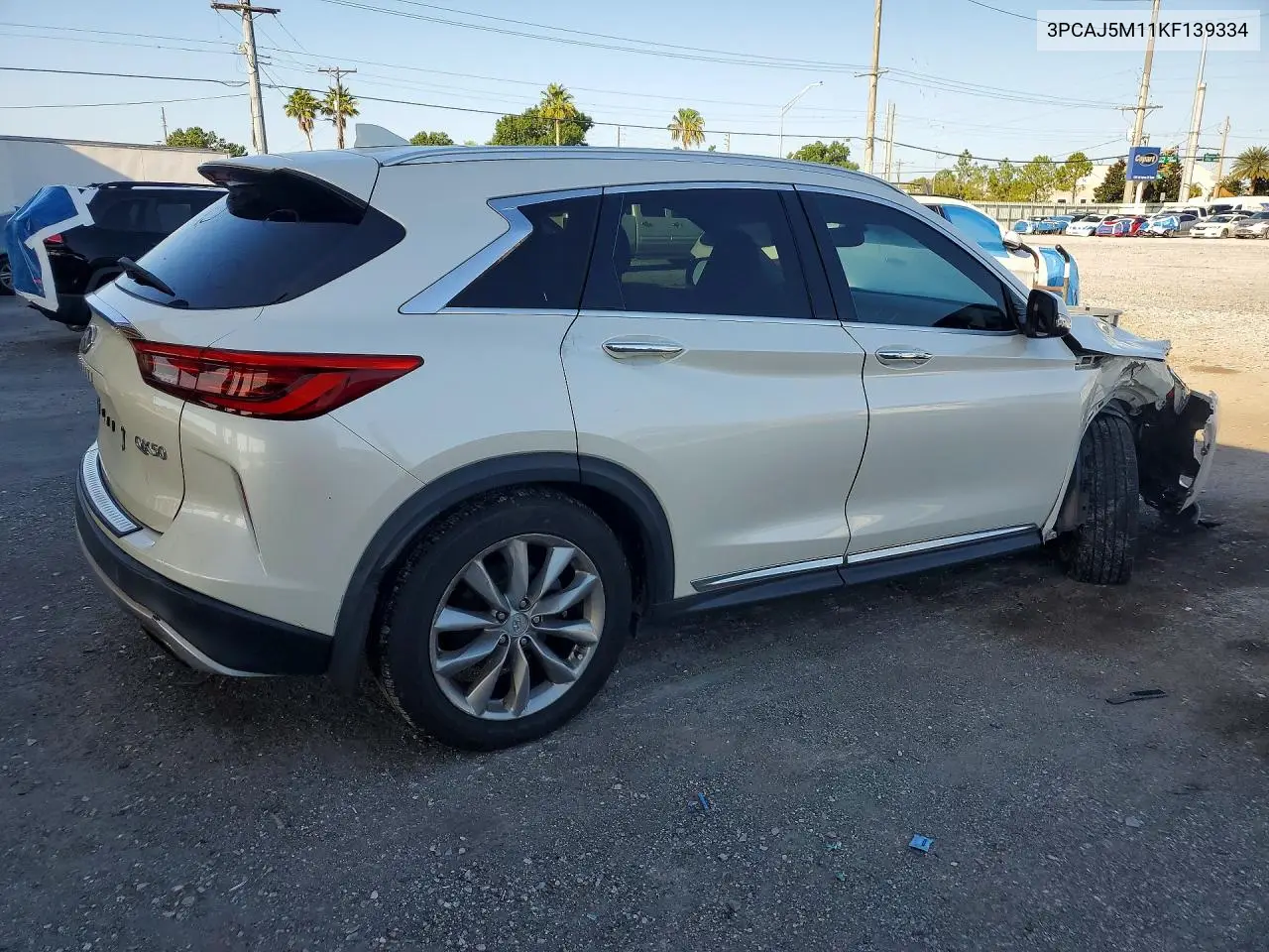 2019 Infiniti Qx50 Luxe VIN: 3PCAJ5M11KF139334 Lot: 59067236