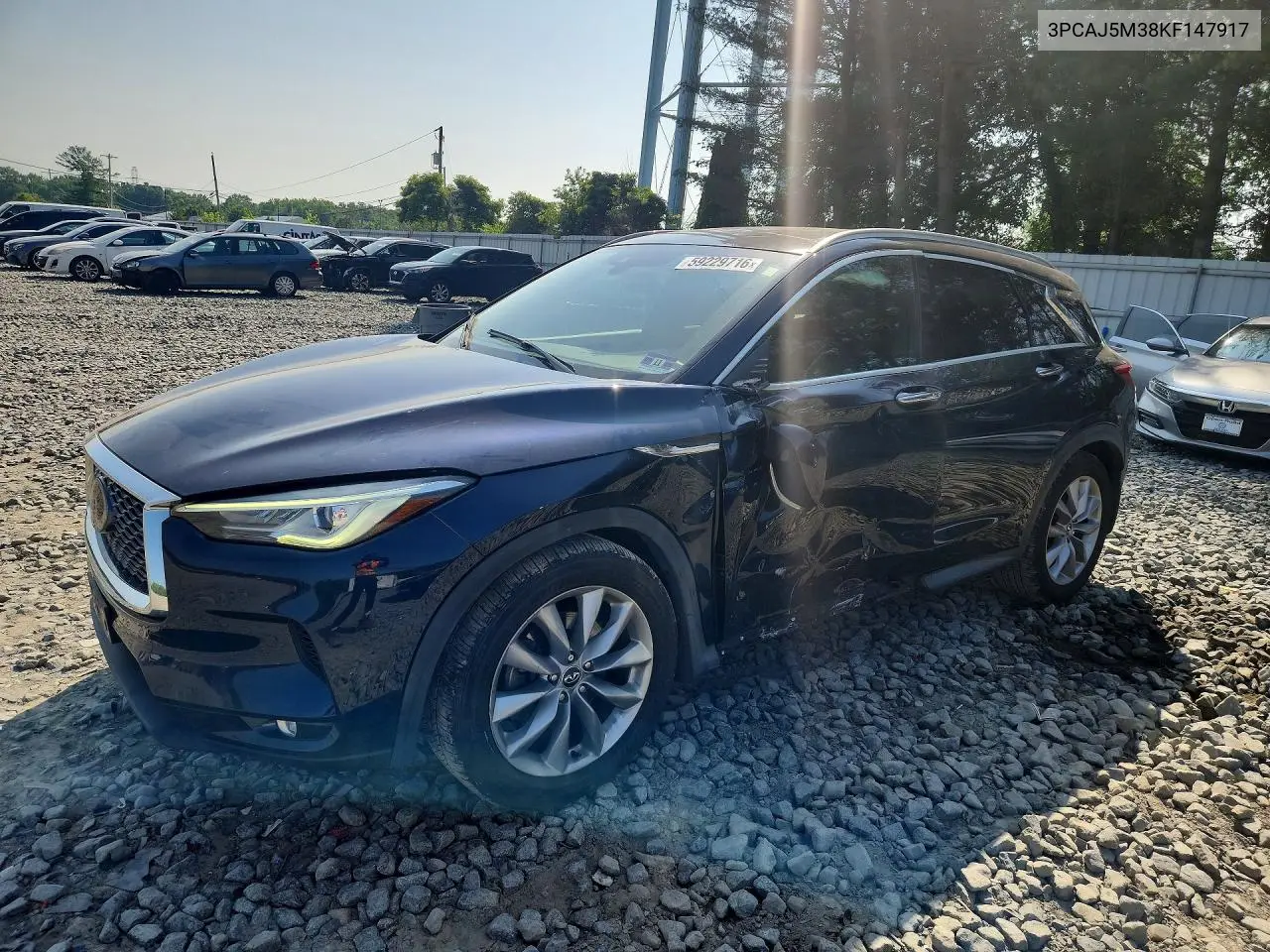 2019 Infiniti Qx50 Luxe VIN: 3PCAJ5M38KF147917 Lot: 59229716