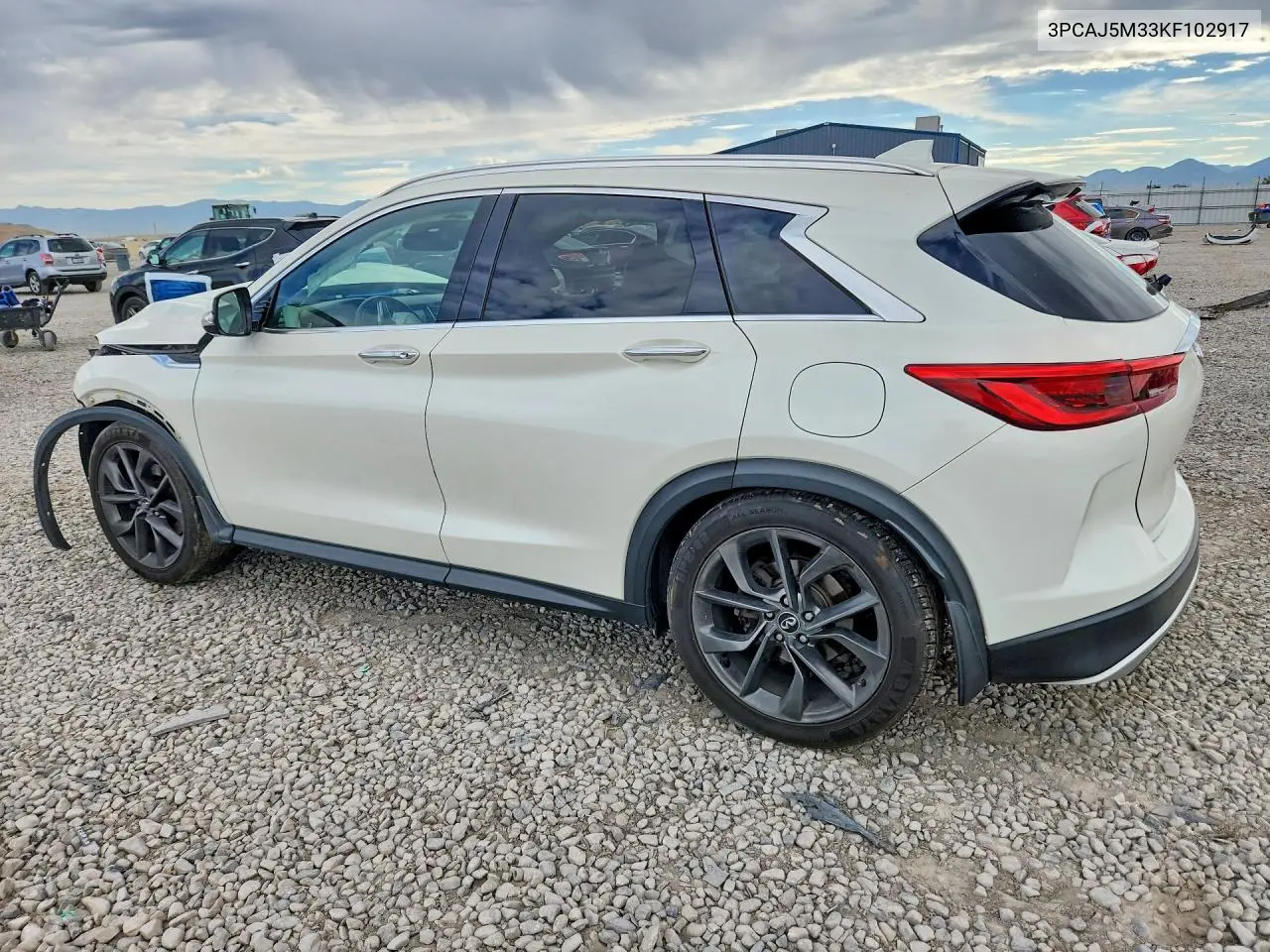 2019 Infiniti Qx50 Essential VIN: 3PCAJ5M33KF102917 Lot: 59915466