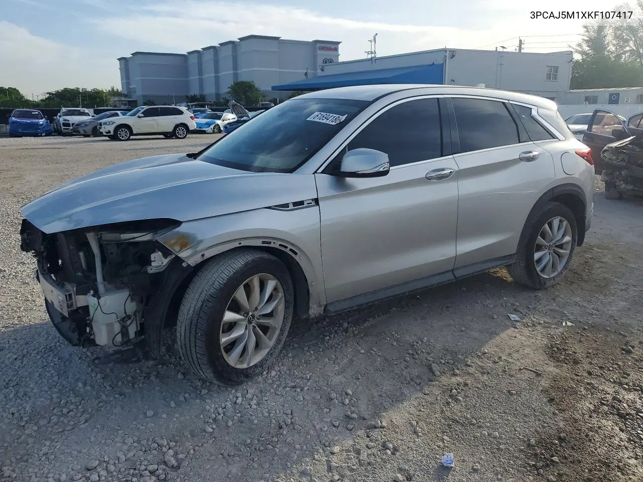 2019 Infiniti Qx50 Pure VIN: 3PCAJ5M1XKF107417 Lot: 61694186