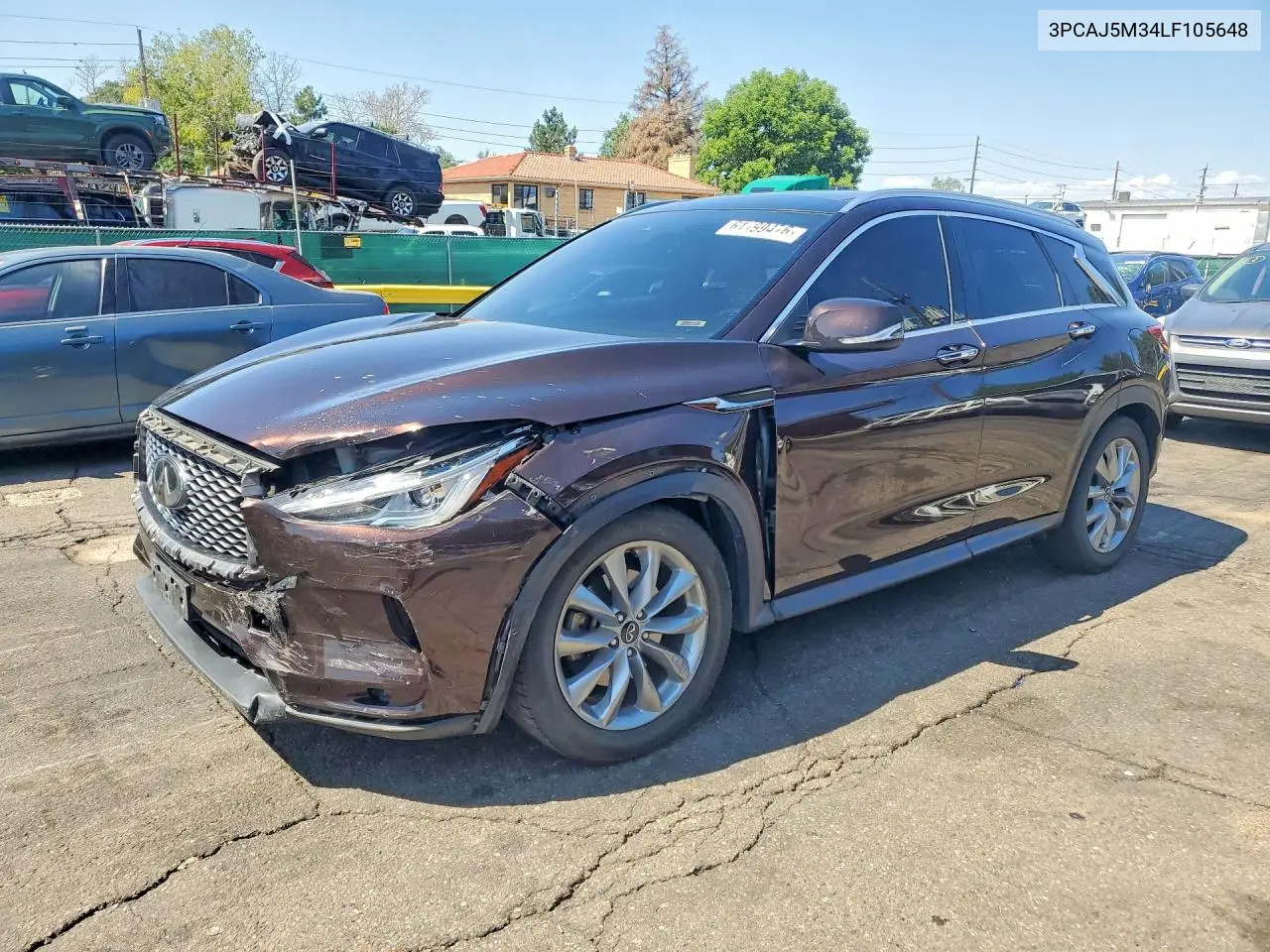 2020 Infiniti Qx50 Luxe VIN: 3PCAJ5M34LF105648 Lot: 60998486