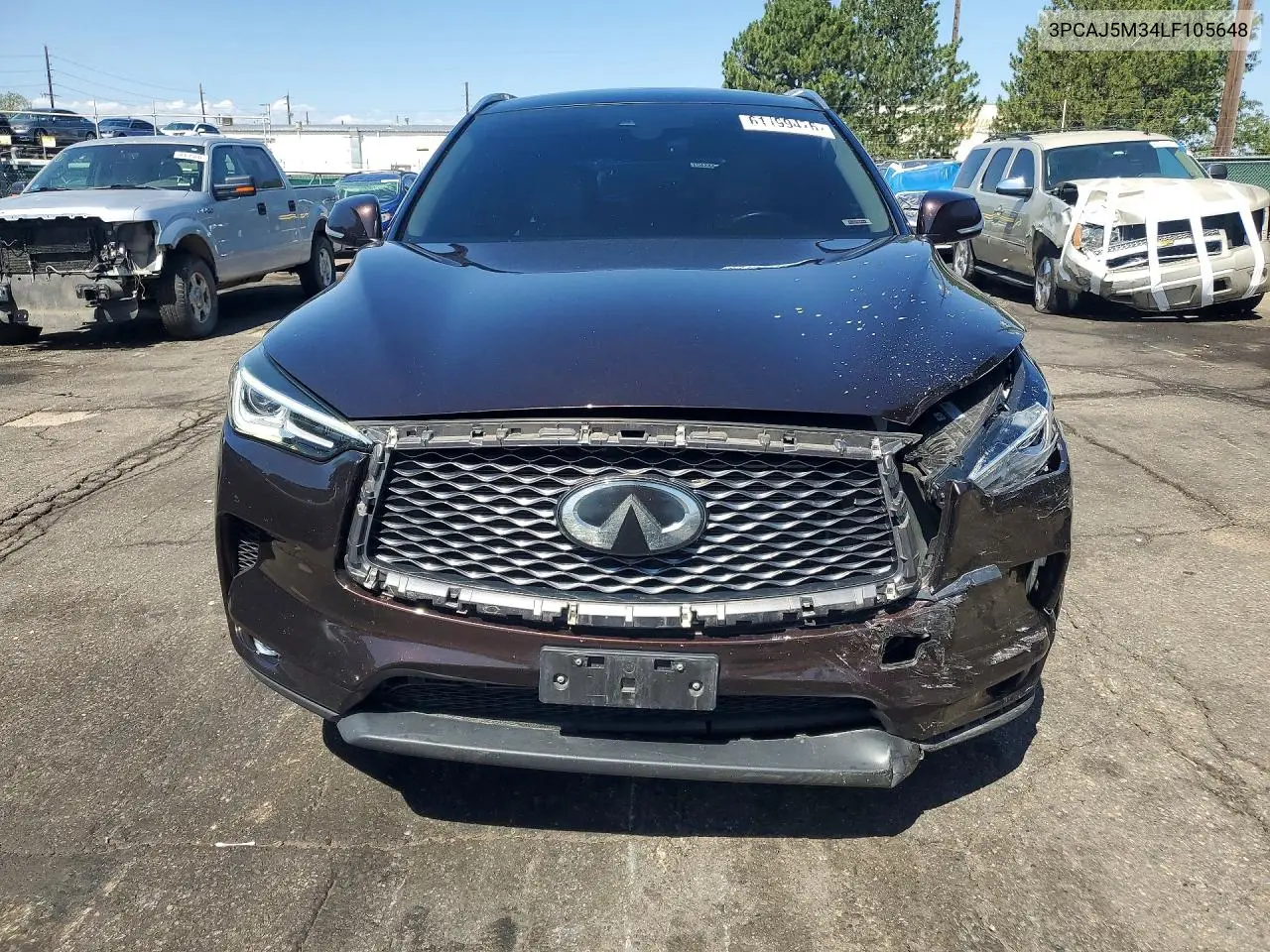 2020 Infiniti Qx50 Luxe VIN: 3PCAJ5M34LF105648 Lot: 60998486