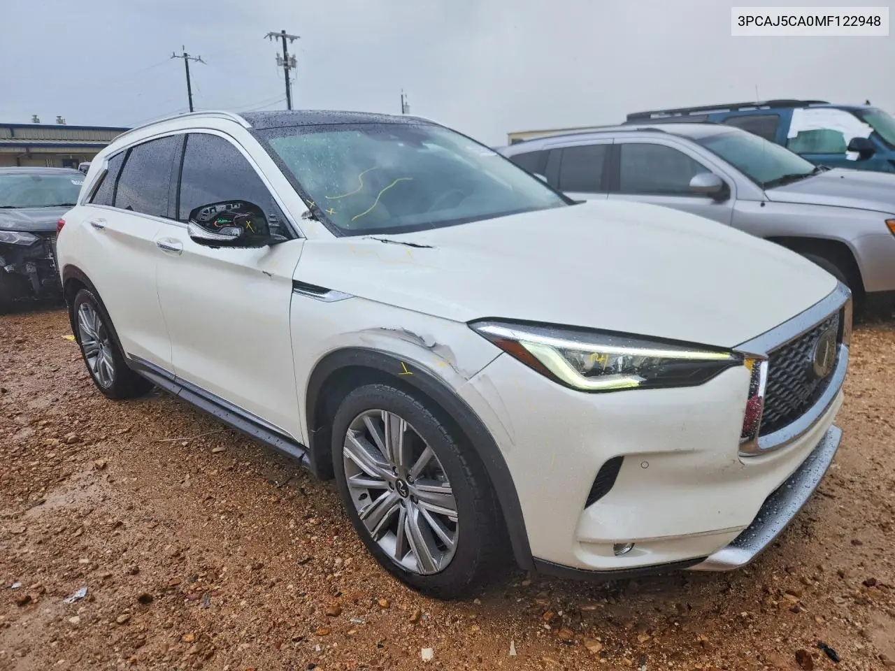 2021 Infiniti Qx50 Essential VIN: 3PCAJ5CA0MF122948 Lot: 55952006