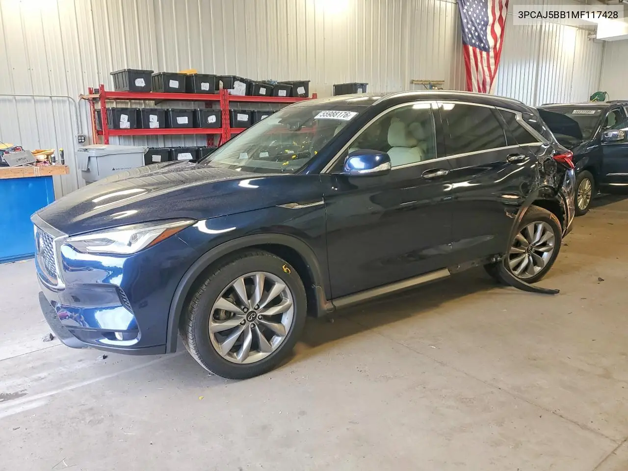 2021 Infiniti Qx50 Luxe VIN: 3PCAJ5BB1MF117428 Lot: 55988176