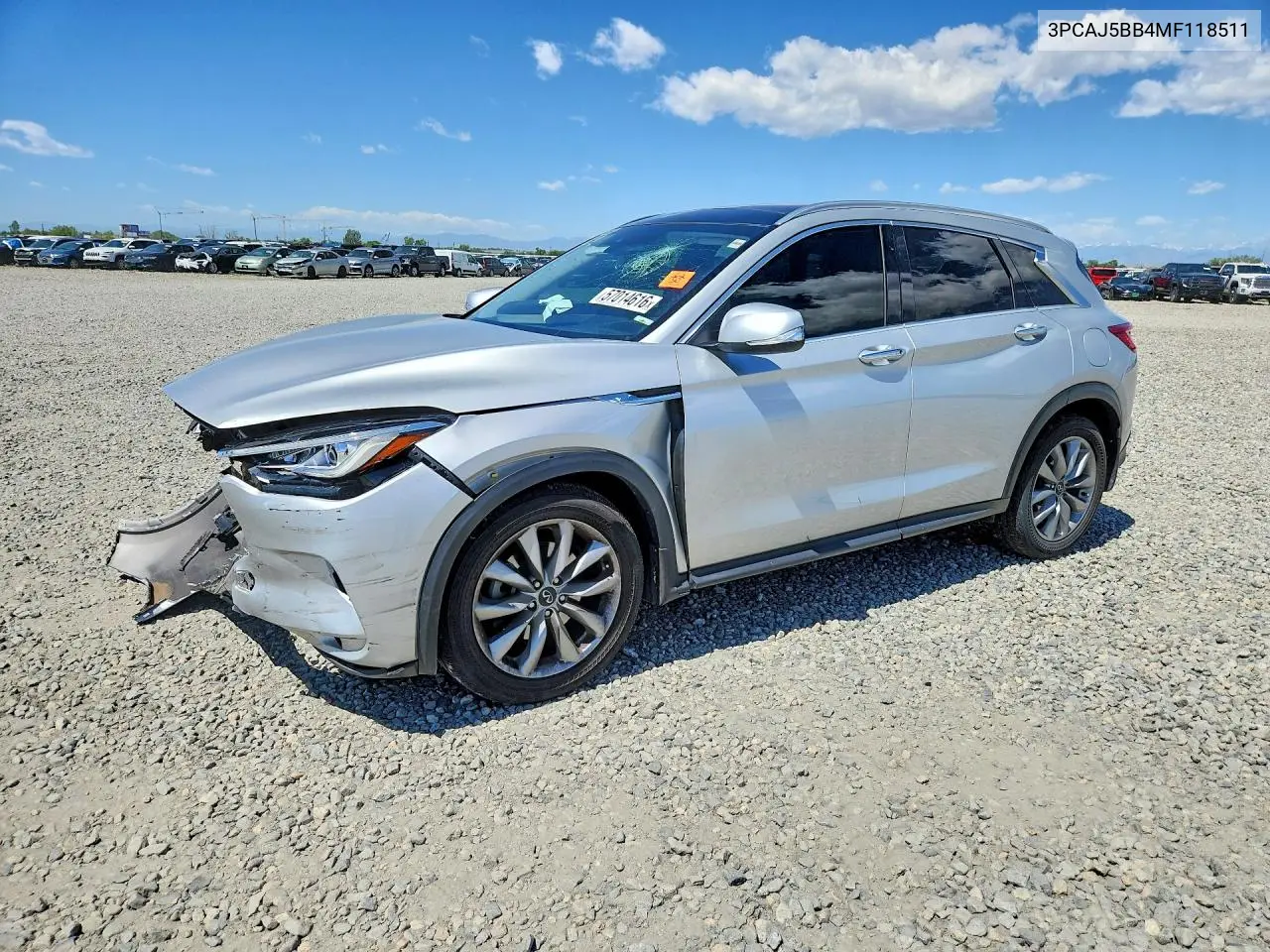 2021 Infiniti Qx50 Luxe VIN: 3PCAJ5BB4MF118511 Lot: 57014616