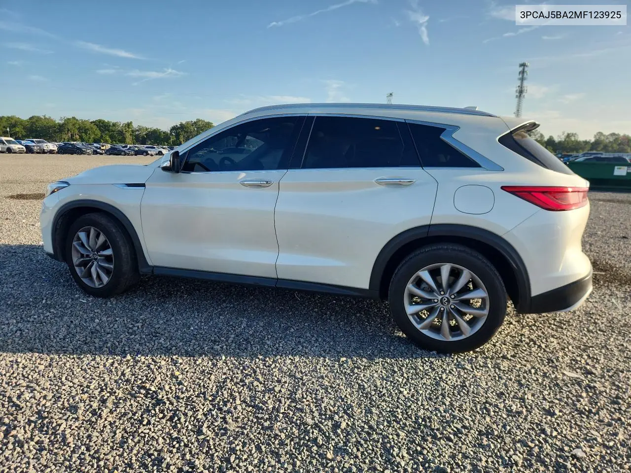 2021 Infiniti Qx50 Luxe VIN: 3PCAJ5BA2MF123925 Lot: 58178766