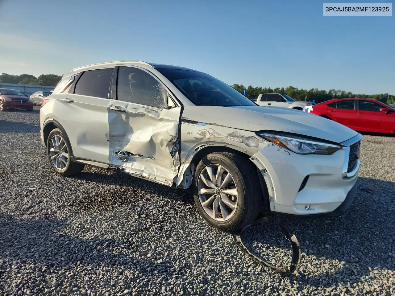 2021 Infiniti Qx50 Luxe VIN: 3PCAJ5BA2MF123925 Lot: 58178766