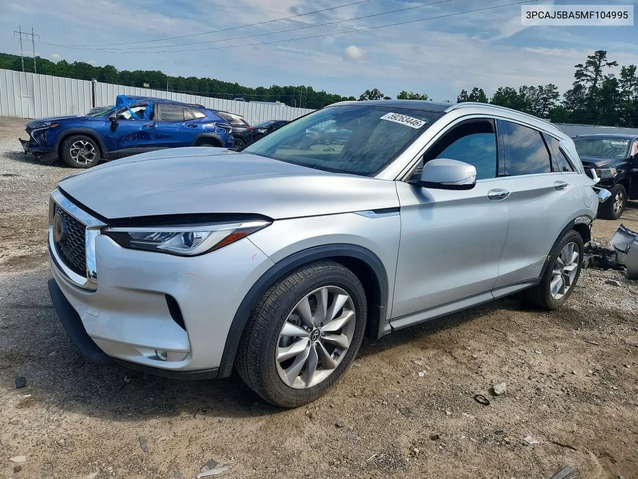 2021 Infiniti Qx50 Luxe VIN: 3PCAJ5BA5MF104995 Lot: 59263446