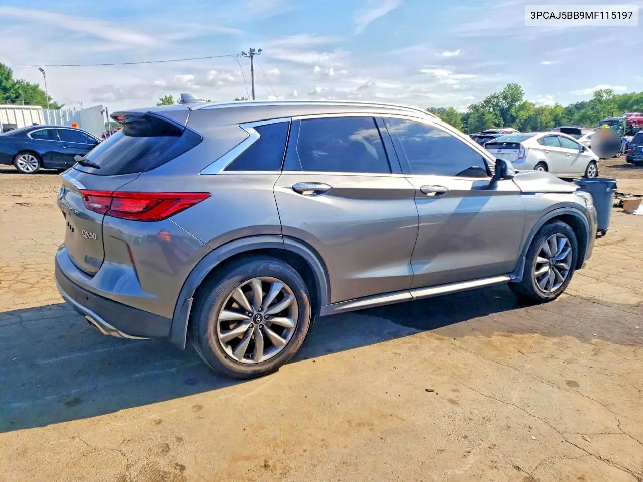 2021 Infiniti Qx50 Luxe VIN: 3PCAJ5BB9MF115197 Lot: 60033436
