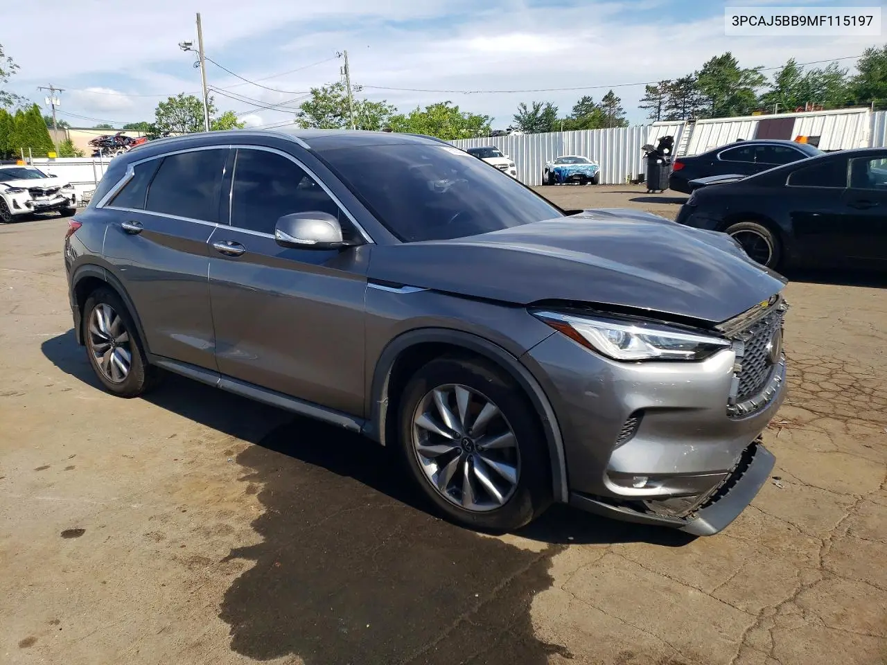 2021 Infiniti Qx50 Luxe VIN: 3PCAJ5BB9MF115197 Lot: 60033436