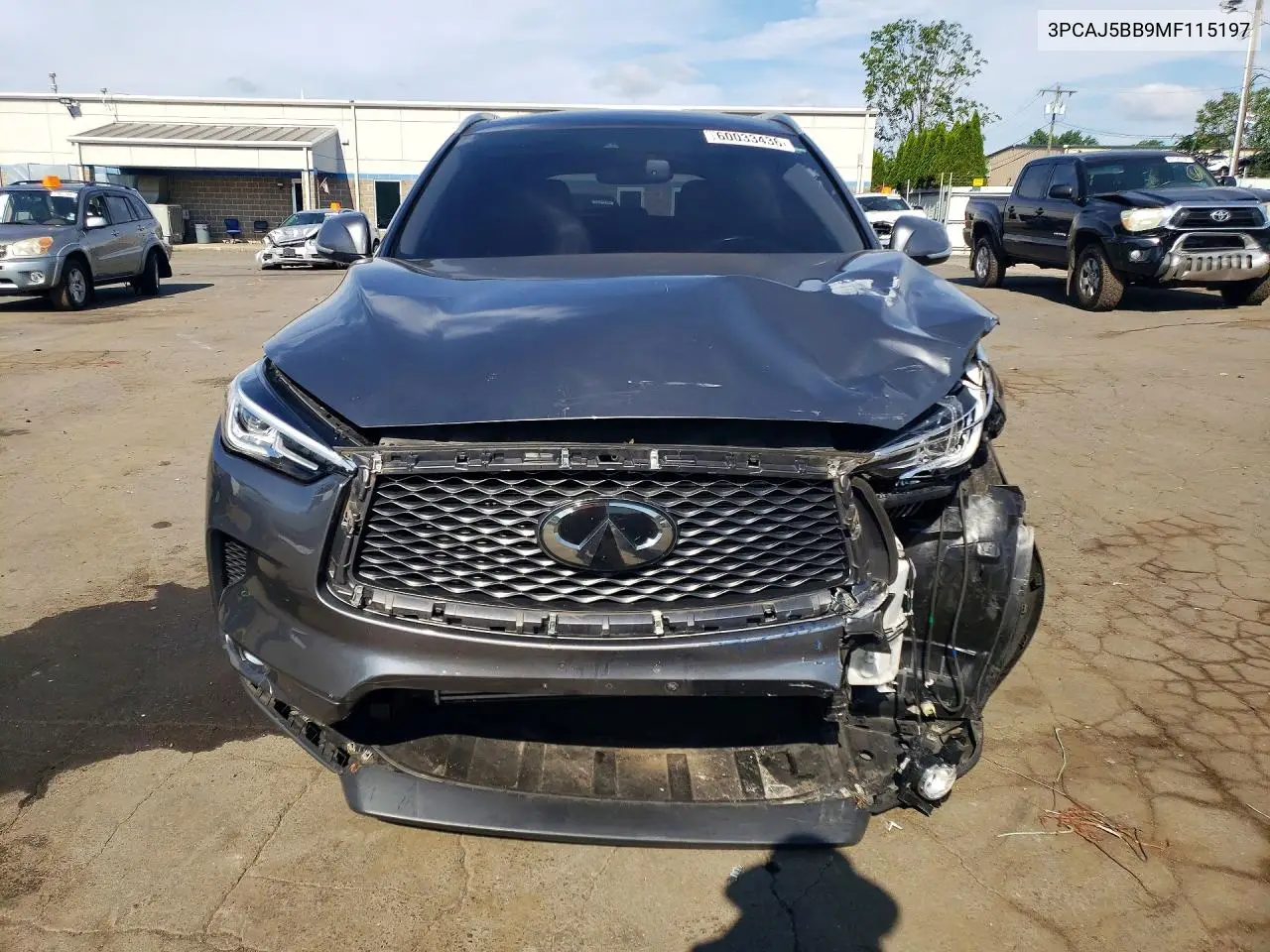 2021 Infiniti Qx50 Luxe VIN: 3PCAJ5BB9MF115197 Lot: 60033436