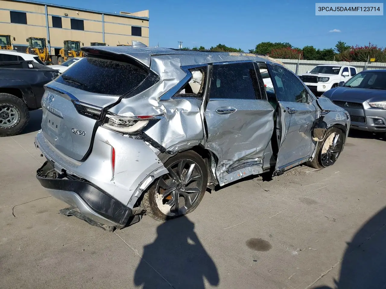 2021 Infiniti Qx50 Autograph VIN: 3PCAJ5DA4MF123714 Lot: 60082686