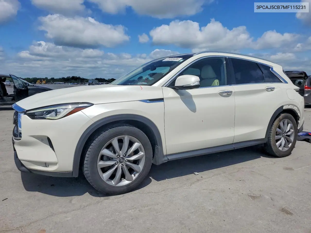2021 Infiniti Qx50 Essential VIN: 3PCAJ5CB7MF115231 Lot: 61685686