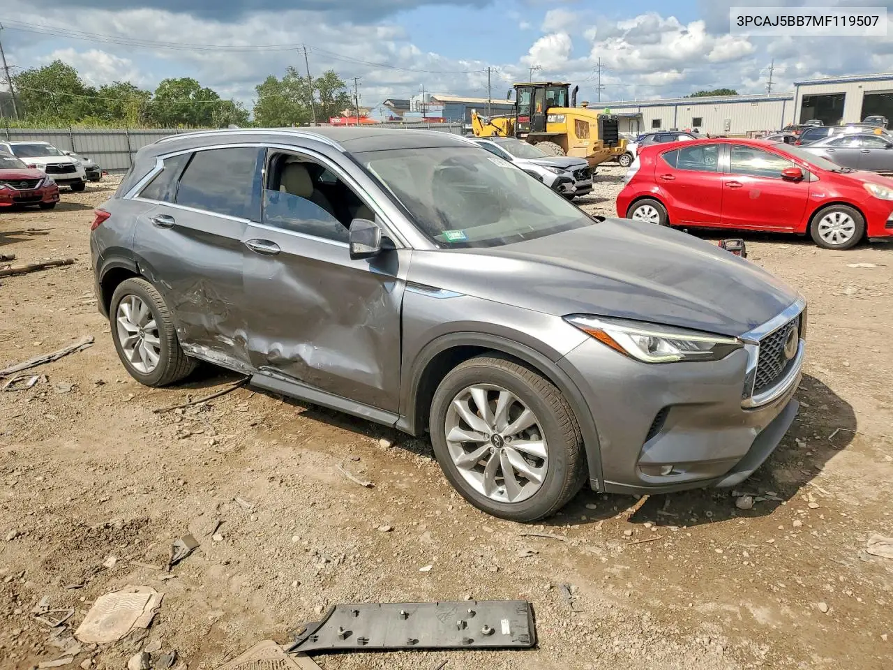 2021 Infiniti Qx50 Luxe VIN: 3PCAJ5BB7MF119507 Lot: 61961816