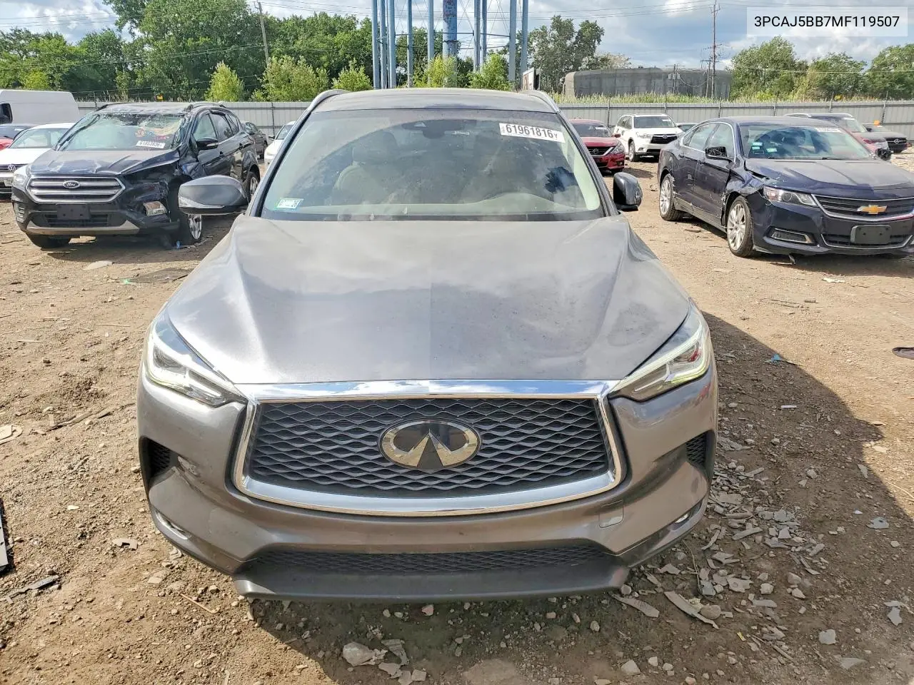 2021 Infiniti Qx50 Luxe VIN: 3PCAJ5BB7MF119507 Lot: 61961816