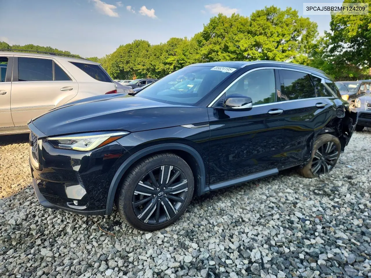 2021 Infiniti Qx50 Luxe VIN: 3PCAJ5BB2MF124209 Lot: 85624195