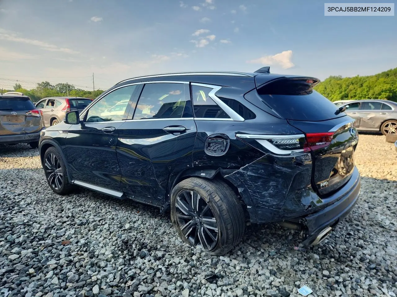 2021 Infiniti Qx50 Luxe VIN: 3PCAJ5BB2MF124209 Lot: 85624195