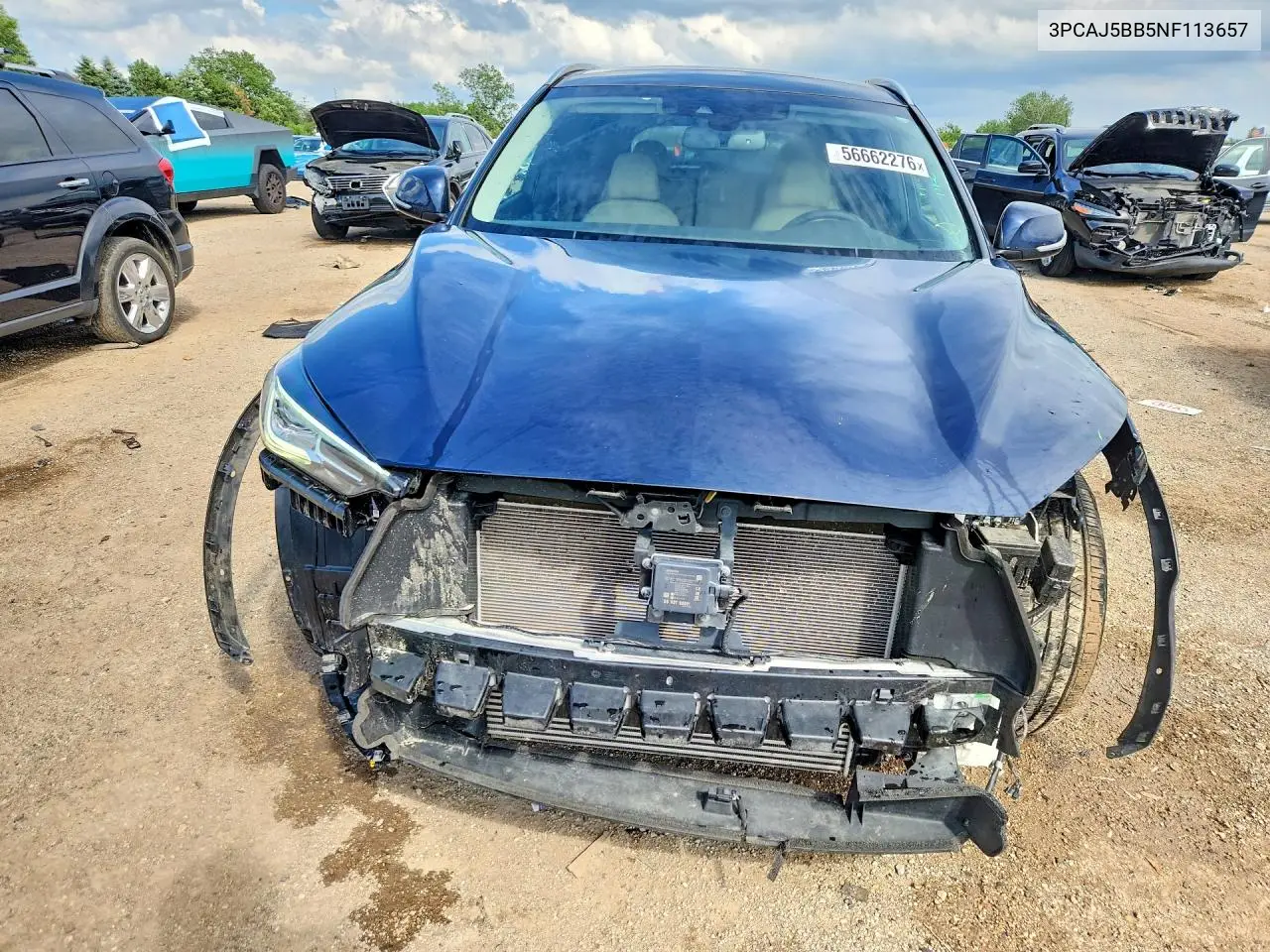 2022 Infiniti Qx50 Luxe VIN: 3PCAJ5BB5NF113657 Lot: 56662276