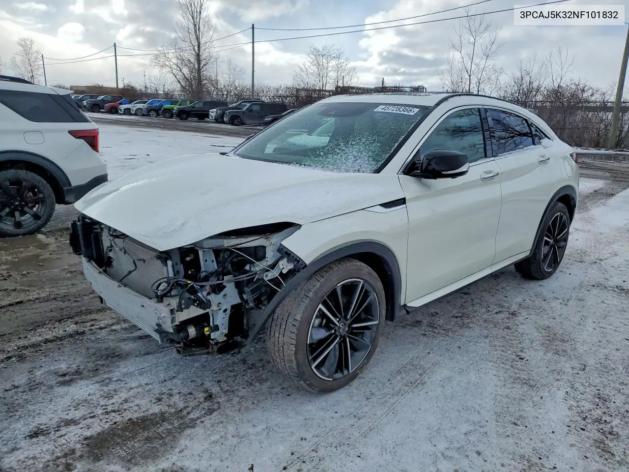 2022 Infiniti Qx55 Essential VIN: 3PCAJ5K32NF101832 Lot: 45728366