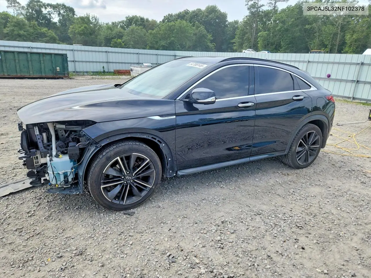 2022 Infiniti Qx55 Sensory VIN: 3PCAJ5L32NF102378 Lot: 54708146