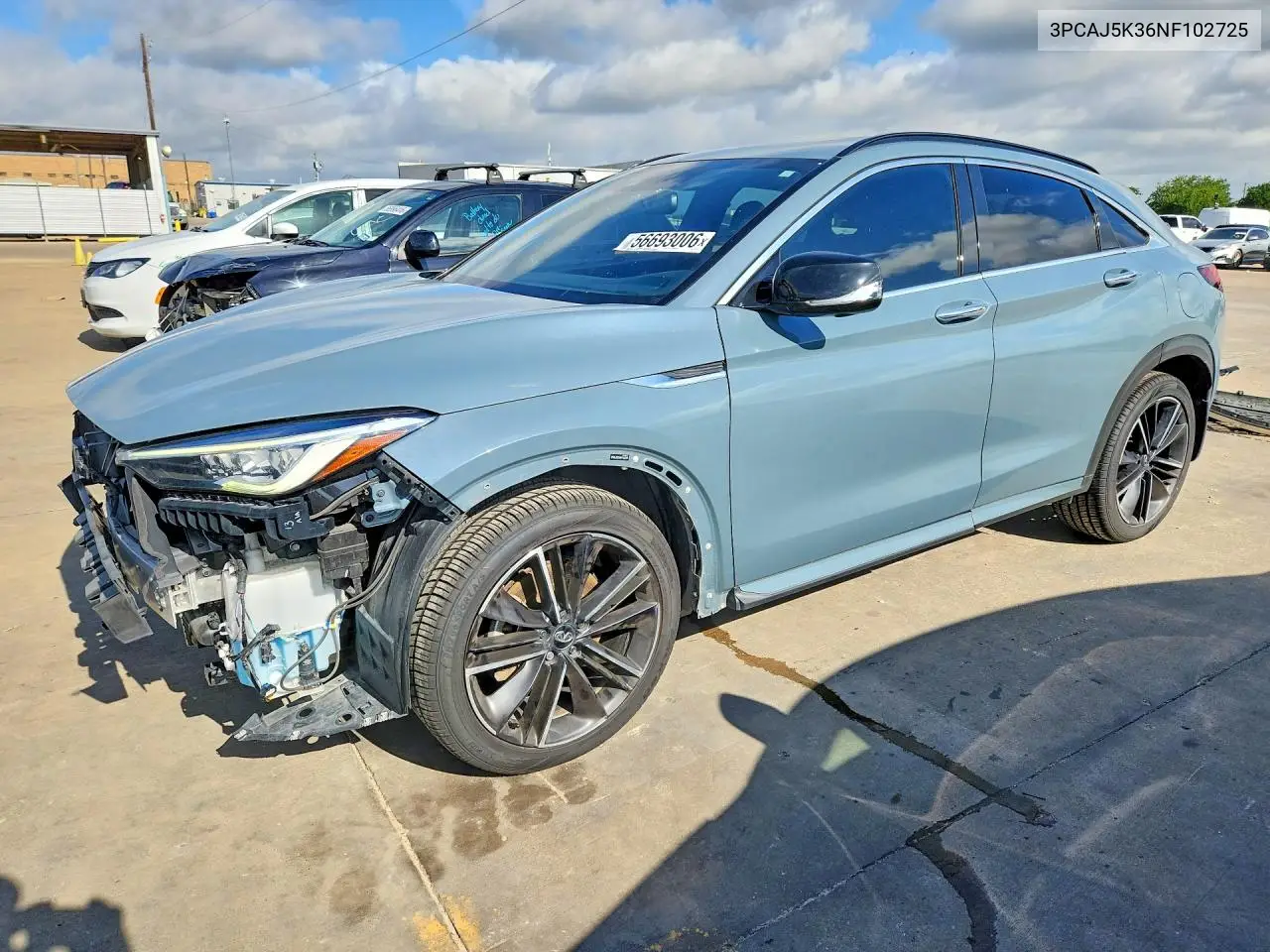 2022 Infiniti Qx55 Essential VIN: 3PCAJ5K36NF102725 Lot: 56693006