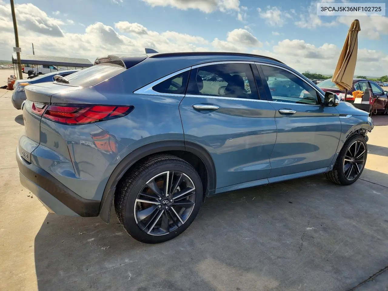 2022 Infiniti Qx55 Essential VIN: 3PCAJ5K36NF102725 Lot: 56693006