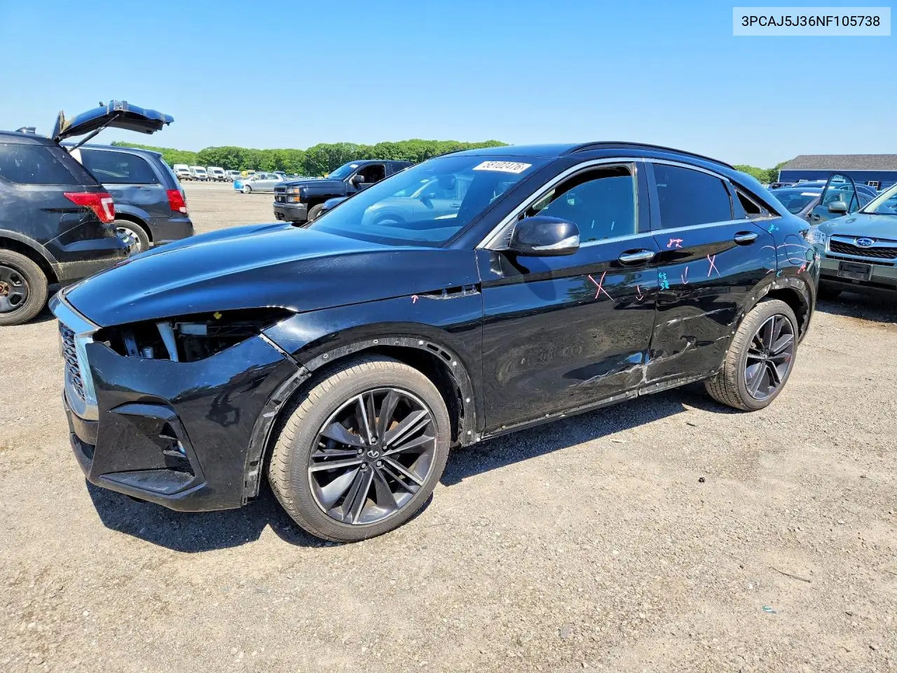 2022 Infiniti Qx55 Luxe VIN: 3PCAJ5J36NF105738 Lot: 58102476