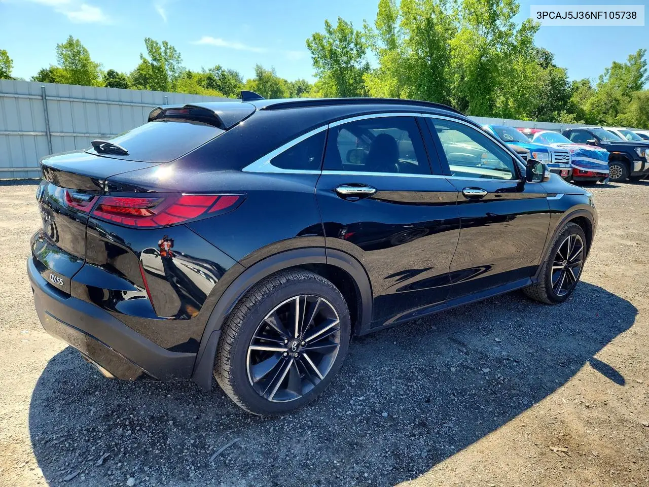 2022 Infiniti Qx55 Luxe VIN: 3PCAJ5J36NF105738 Lot: 58102476