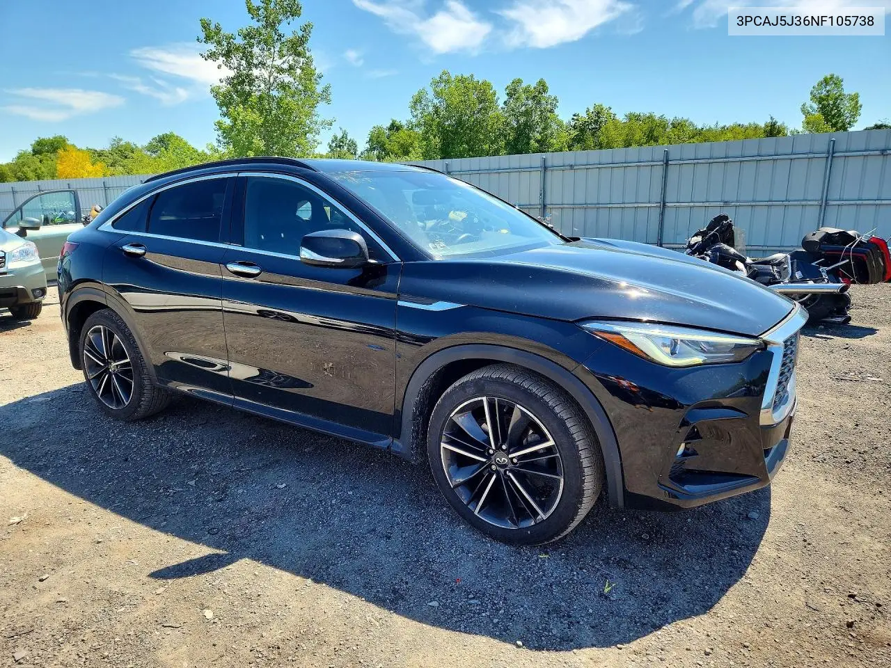 2022 Infiniti Qx55 Luxe VIN: 3PCAJ5J36NF105738 Lot: 58102476