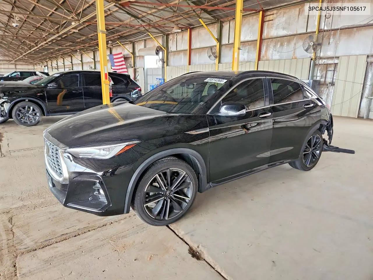 2022 Infiniti Qx55 Luxe VIN: 3PCAJ5J35NF105617 Lot: 58814366