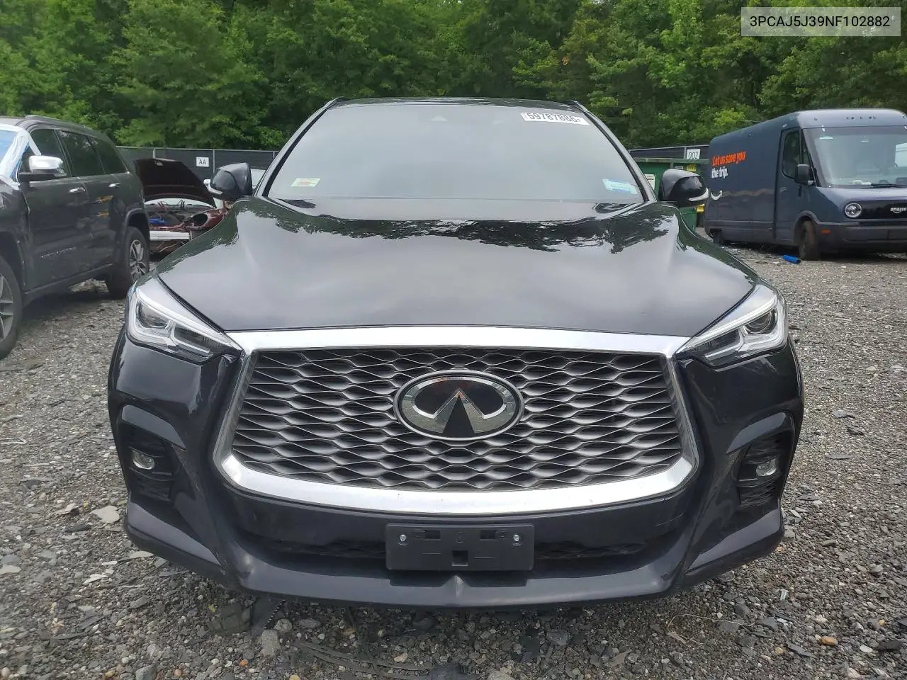 2022 Infiniti Qx55 Luxe VIN: 3PCAJ5J39NF102882 Lot: 59787886