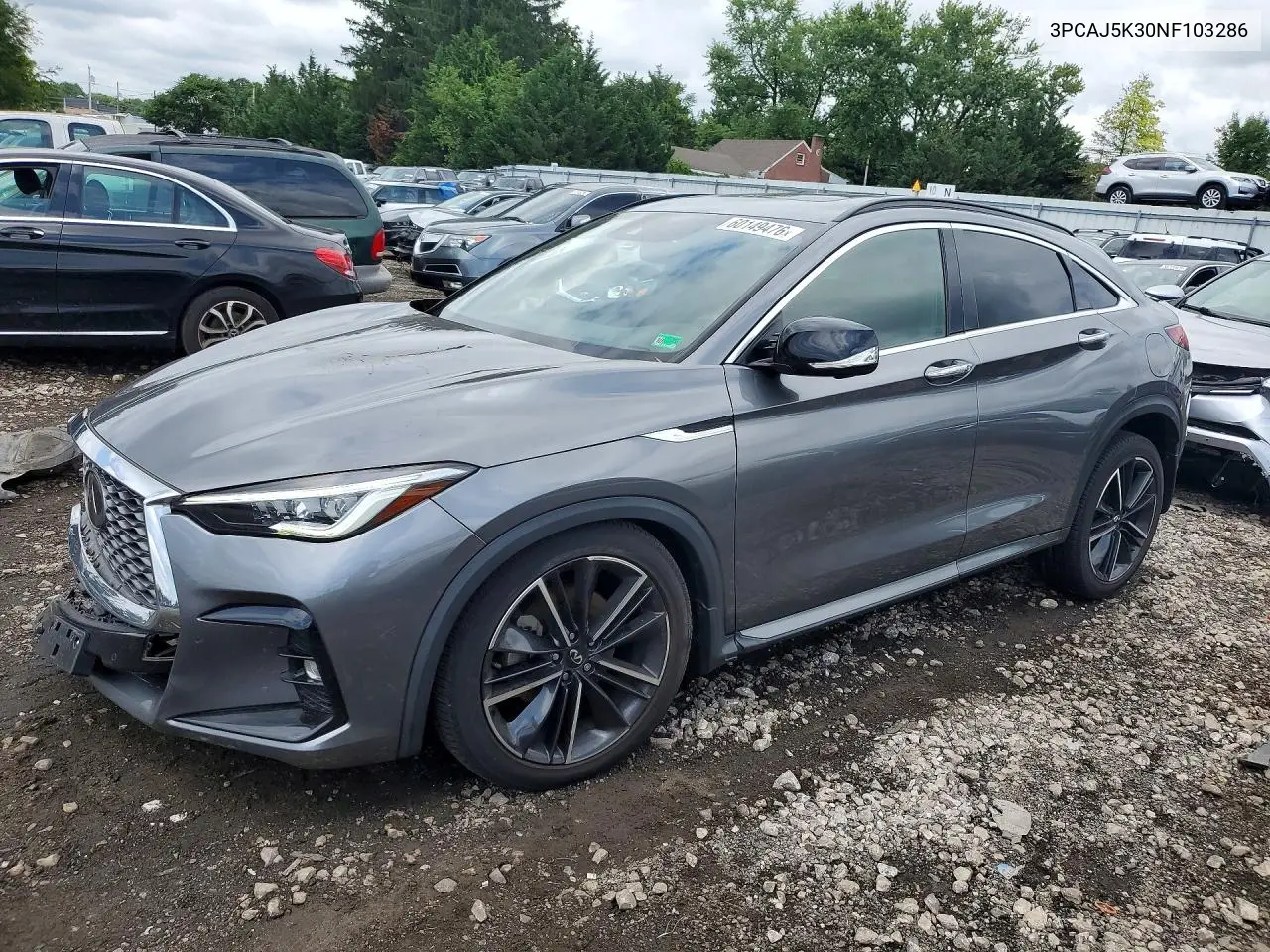 2022 Infiniti Qx55 Essential VIN: 3PCAJ5K30NF103286 Lot: 60149476