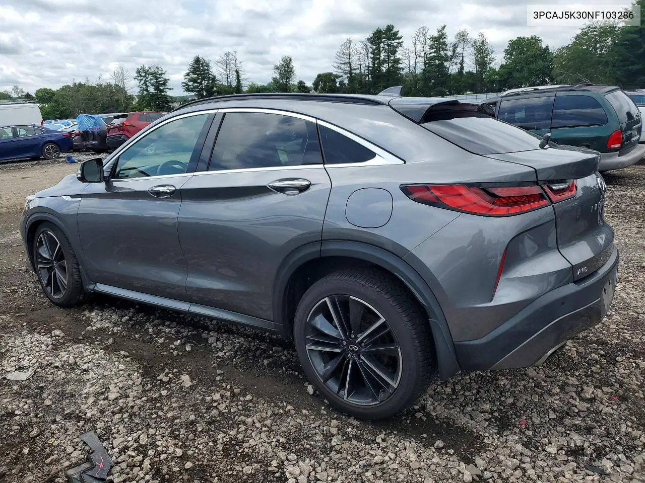 2022 Infiniti Qx55 Essential VIN: 3PCAJ5K30NF103286 Lot: 60149476