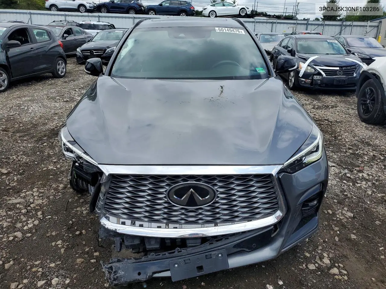 2022 Infiniti Qx55 Essential VIN: 3PCAJ5K30NF103286 Lot: 60149476