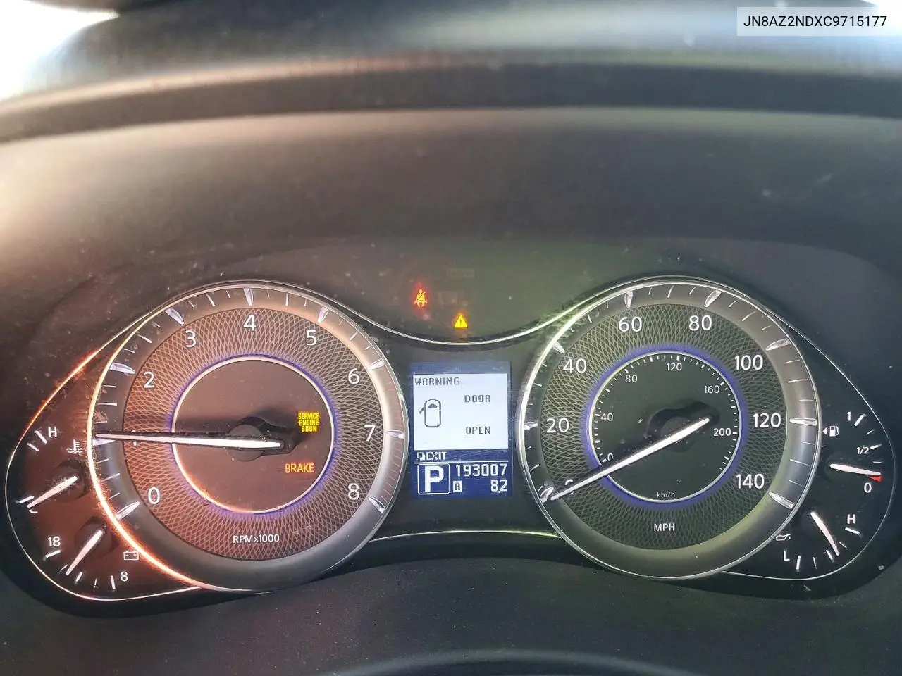 2012 Infiniti Qx56 Base VIN: JN8AZ2NDXC9715177 Lot: 50423996