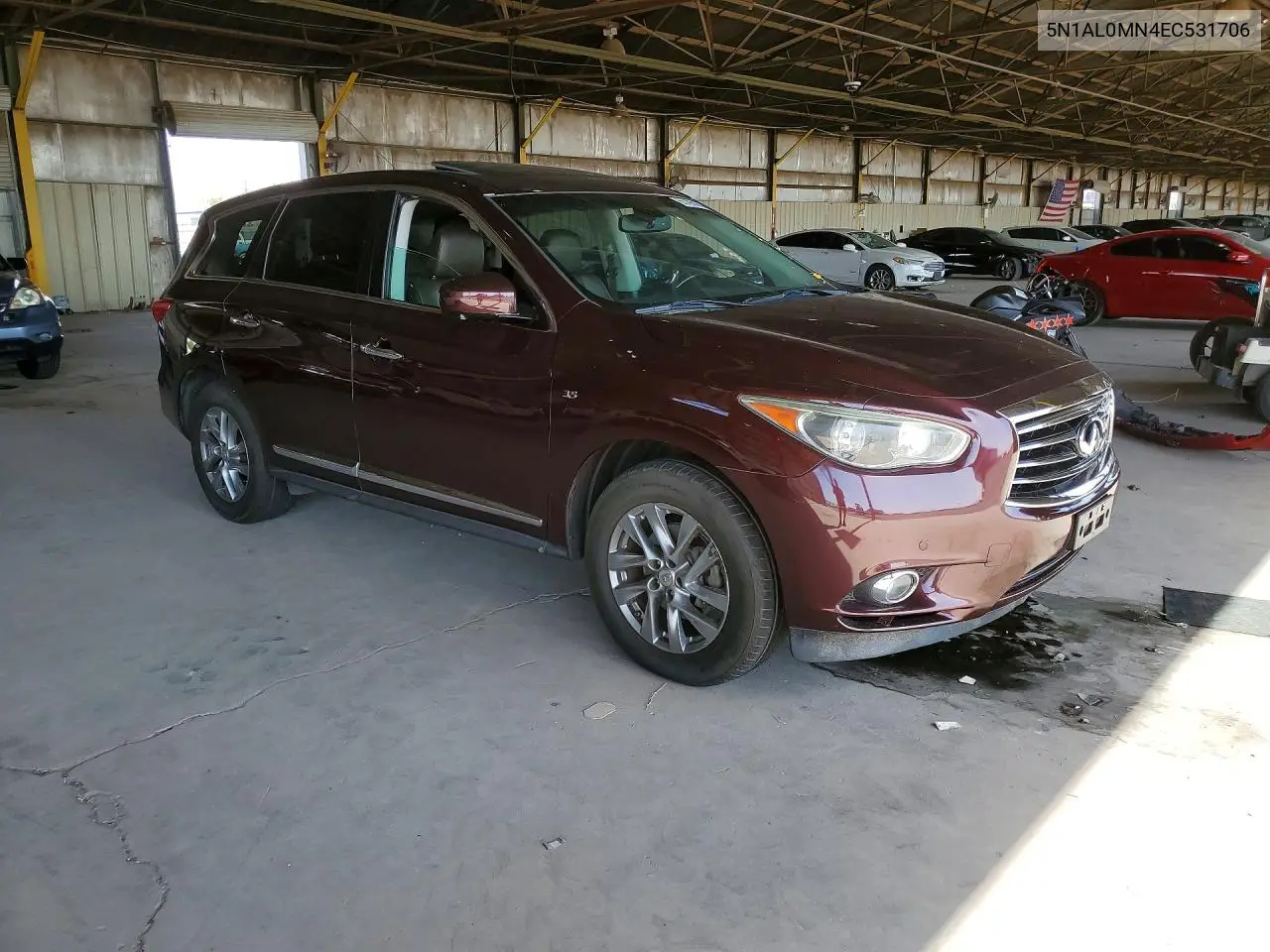 2014 Infiniti Qx60 Base VIN: 5N1AL0MN4EC531706 Lot: 55796166