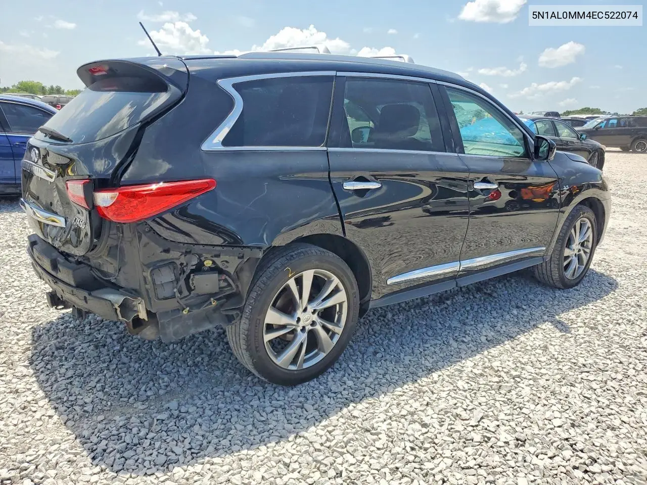 2014 Infi Qx60 VIN: 5N1AL0MM4EC522074 Lot: 59696236