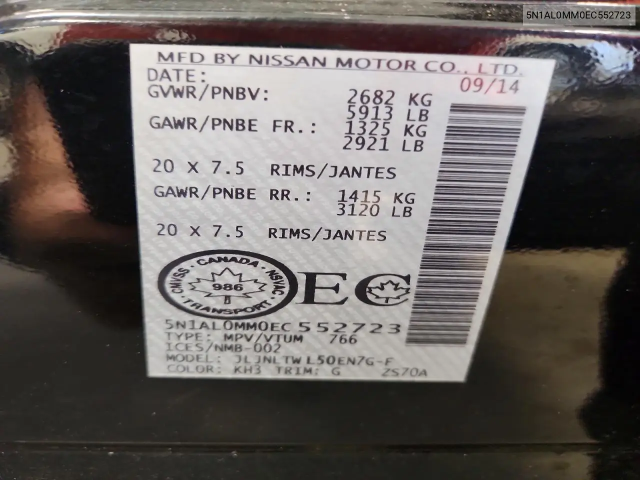 2014 Infiniti Qx60 Base VIN: 5N1AL0MM0EC552723 Lot: 60774436