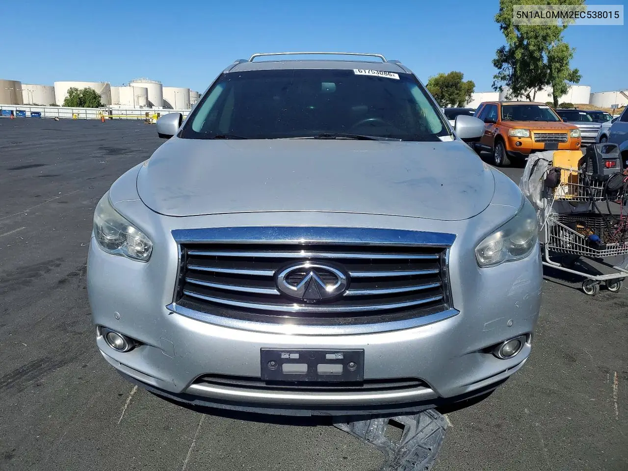 2014 Infiniti Qx60 Base VIN: 5N1AL0MM2EC538015 Lot: 61753086