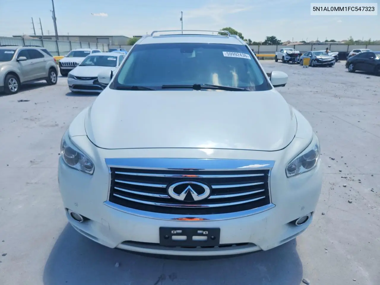 2015 Infiniti Qx60 Base VIN: 5N1AL0MM1FC547323 Lot: 59992436