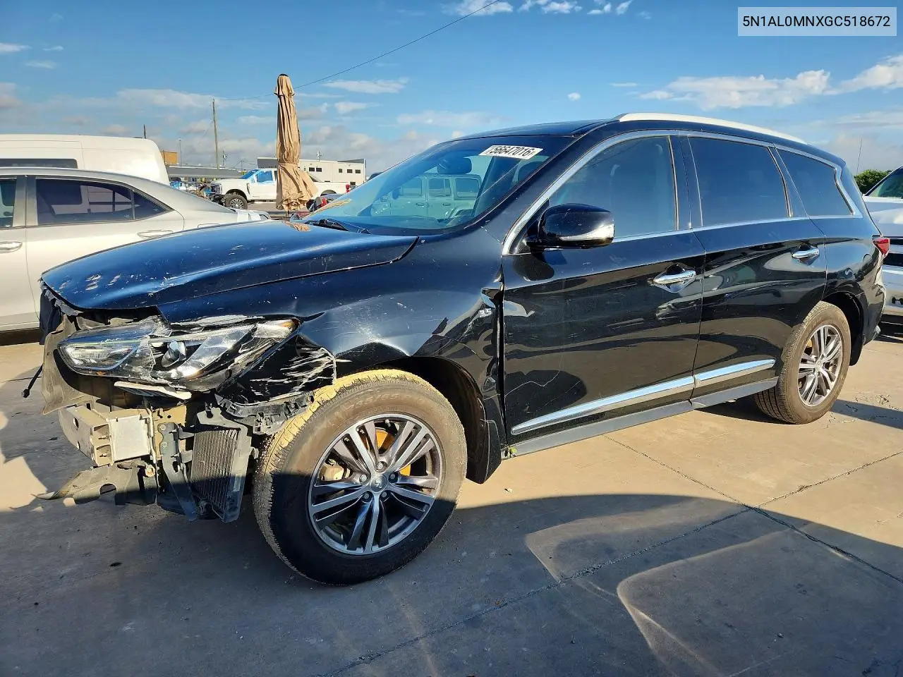 2016 Infiniti Qx60 VIN: 5N1AL0MNXGC518672 Lot: 56647016