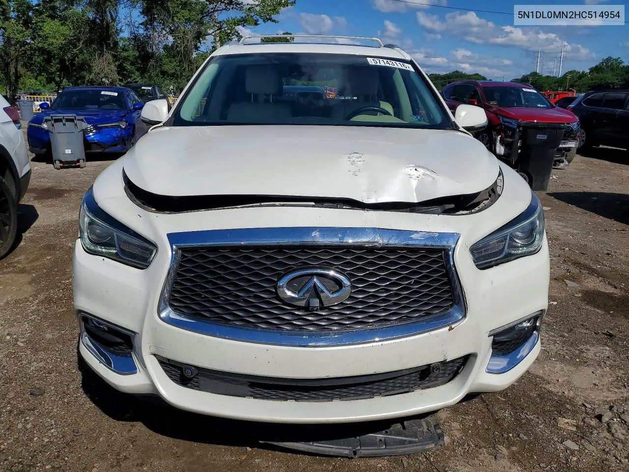 2017 Infiniti Qx60 Base VIN: 5N1DL0MN2HC514954 Lot: 57143116